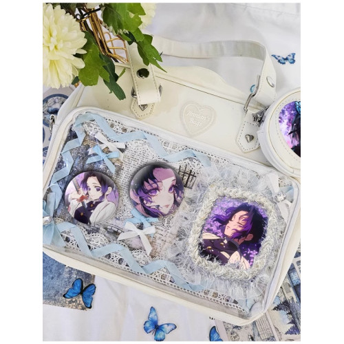 蝴蝶忍鬼滅之刃吧唧痛包穀子斜後後背包手提單肩包學生日系大容量可愛