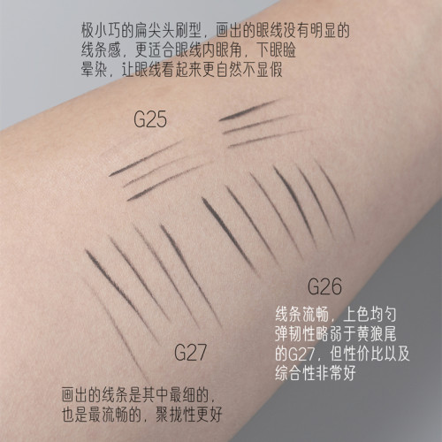 G27仙寶蘭黃狼尾鐮刀形眼線刷下至眼瞼眼角臥蠶斜角刀鋒眼線膏刷 G27仙寶蘭黃狼尾鐮刀形眼線刷下至眼瞼眼角臥蠶斜角刀鋒眼線膏刷