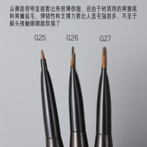 G27仙寶蘭黃狼尾鐮刀形眼線刷下至眼瞼眼角臥蠶斜角刀鋒眼線膏刷 G27仙寶蘭黃狼尾鐮刀形眼線刷下至眼瞼眼角臥蠶斜角刀鋒眼線膏刷