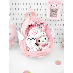 winkouv小型抽繩雙肩斜背痛包小食量20cm日常10cm外出迷你小娃包