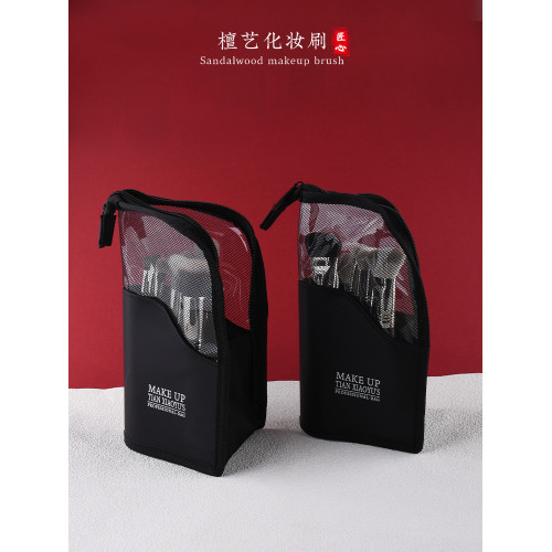 檀藝大容量化妝包女可攜式旅行多功能折曡可攜式立式拆卸化妝刷收納包