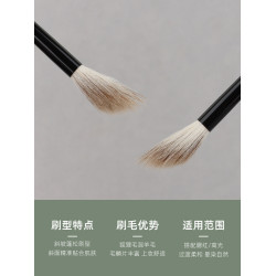 魅仔Y73毛房刷動物毛斜坡腮紅刷高光提亮自然暈染餘粉修容化妝刷