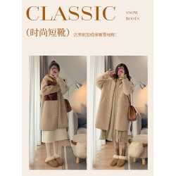 達芙妮厚底雪地靴女款冬季加絨低幫2025新款靴子女鞋鞋子毛毛棉鞋