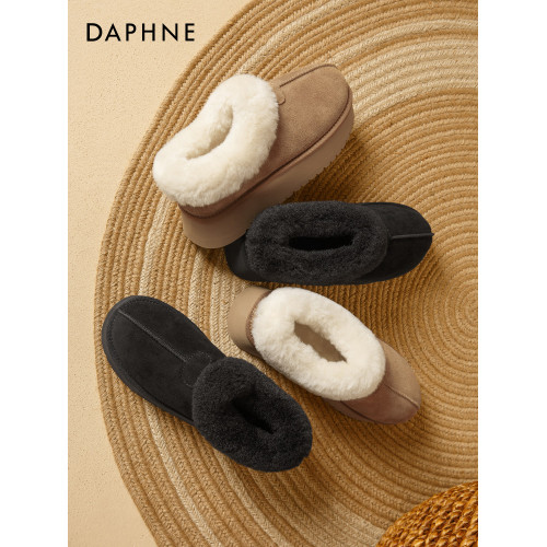 達芙妮厚底雪地靴女款冬季加絨低幫2025新款靴子女鞋鞋子毛毛棉鞋 達芙妮厚底雪地靴女款冬季加絨低幫2025新款靴子女鞋鞋子毛毛棉鞋