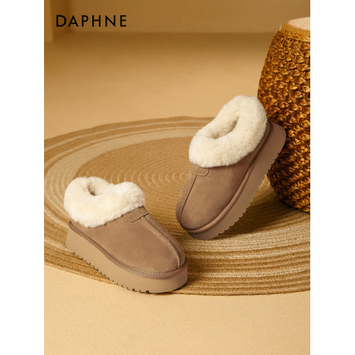 達芙妮厚底雪地靴女款冬季加絨低幫2025新款靴子女鞋鞋子毛毛棉鞋 達芙妮厚底雪地靴女款冬季加絨低幫2025新款靴子女鞋鞋子毛毛棉鞋