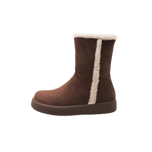 超火冬季新款厚底雪地靴女棕色保暖設計感百搭加厚毛毛鞋加絨棉鞋