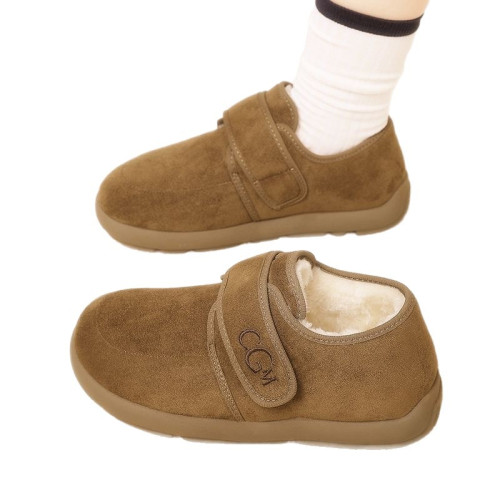 厚底加絨勃肯鞋女雪地靴2026新款秋冬季防滑毛毛豆豆鞋保暖棉鞋子