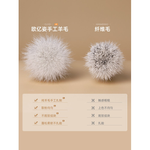 歐億姿羊毛點彩腮紅刷小號動物毛大號高光修容散粉工具可攜式化妝刷