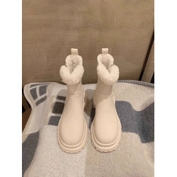 馬丁靴女2025新款冬季加絨皮毛一體棉鞋雪地靴厚底短靴子英倫中筒