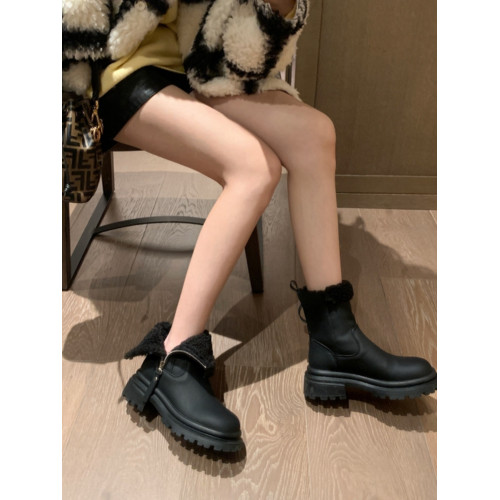 馬丁靴女2025新款冬季加絨皮毛一體棉鞋雪地靴厚底短靴子英倫中筒