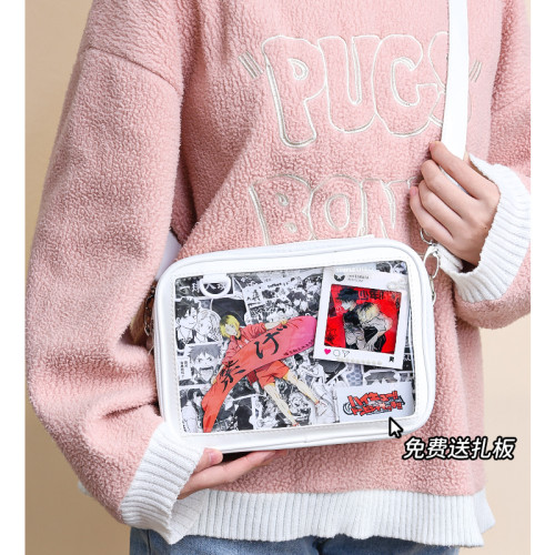 藍果大容量痛包吧唧收納包單肩斜背畫框痛包小食量穀子多功能女包