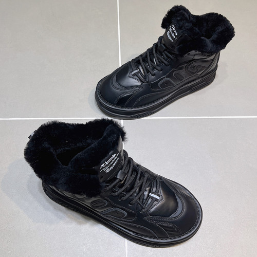 皮毛一體雪地靴女2025年冬季新款加絨保暖東北棉鞋時尚百搭高幫鞋