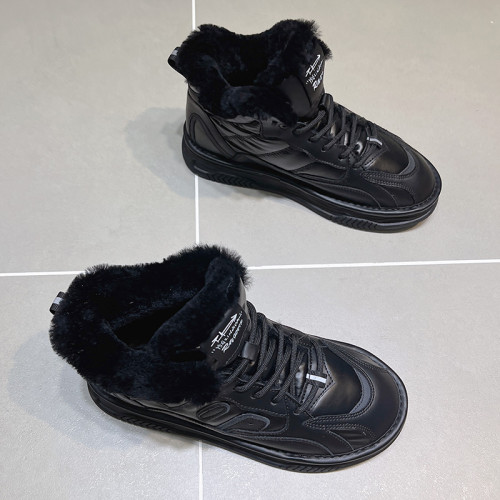 皮毛一體雪地靴女2025年冬季新款加絨保暖東北棉鞋時尚百搭高幫鞋