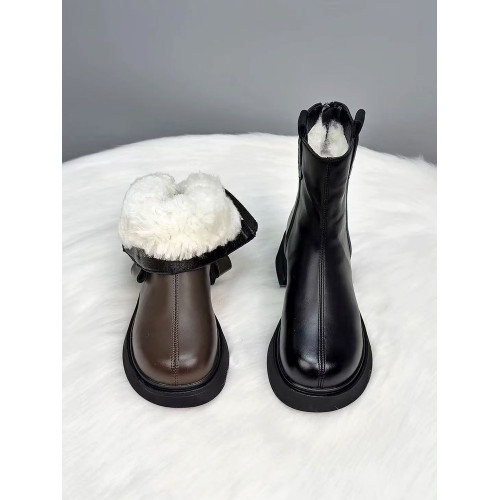 皮毛一體雪地靴女款冬季加絨加厚防水防滑羊毛馬丁靴保暖厚底棉鞋