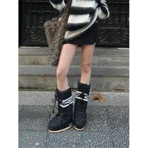 網紅厚底大頭雪地靴女冬2025新款羽絨棉鞋防水防滑加絨時尚滑雪靴 網紅厚底大頭雪地靴女冬2025新款羽絨棉鞋防水防滑加絨時尚滑雪靴