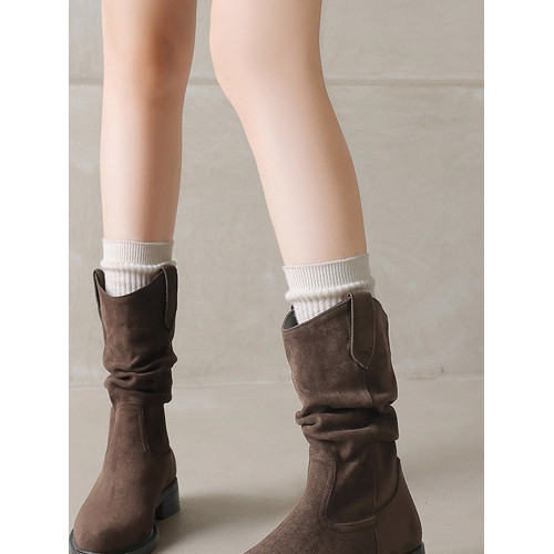 萬達撤櫃堆堆靴女中筒秋冬靴子2025新款加絨美拉德短靴騎士馬丁靴 萬達撤櫃堆堆靴女中筒秋冬靴子2025新款加絨美拉德短靴騎士馬丁靴