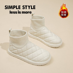 雪地靴女鞋子冬季加絨加厚靴子2026新款爆款棉鞋外穿東北麵包棉靴