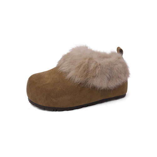 內增高毛毛淺口保暖雪地靴女2026冬季新款加絨保暖短筒厚底毛毛靴