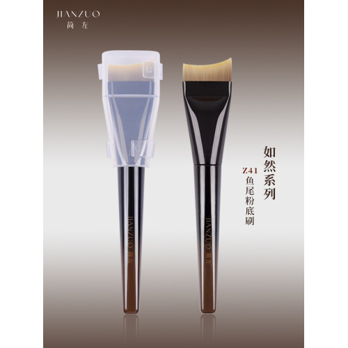 簡左如然Z41粉底刷扁頭一字美人魚尾輕薄無痕不吃粉液面膜化妝刷