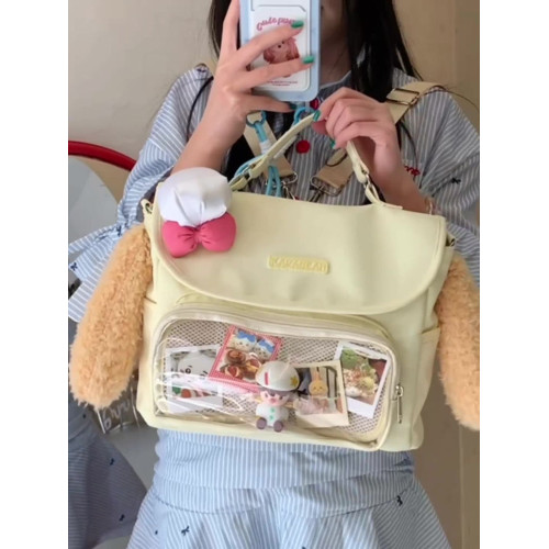 可愛大耳朵吧唧穀子痛包斜後後背包日系學院風雙肩包娃包少女心單肩包