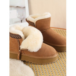 品牌特價厚底增高雪地靴女冬季新款皮毛一體東北短筒加厚保暖棉鞋