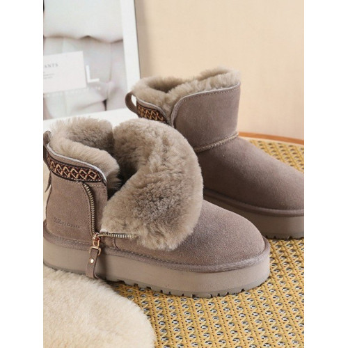 品牌特價厚底增高雪地靴女冬季新款皮毛一體東北短筒加厚保暖棉鞋 品牌特價厚底增高雪地靴女冬季新款皮毛一體東北短筒加厚保暖棉鞋