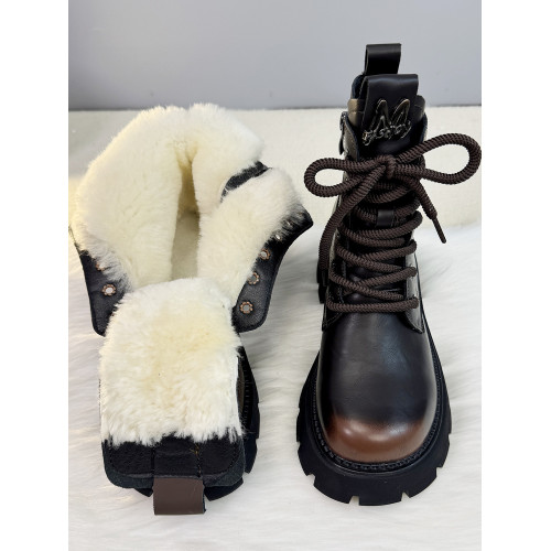 皮毛一體雪地靴女2025冬季加厚防滑羊毛大棉鞋厚底馬丁靴真皮短靴 皮毛一體雪地靴女2025冬季加厚防滑羊毛大棉鞋厚底馬丁靴真皮短靴
