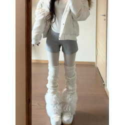 花小姐辣妹白色厚底雪地靴女款2026新款冬季毛毛靴子加絨保暖棉鞋