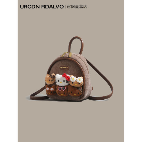 U&R可愛卡通Kitty貓雙肩包女式2026新款高顔值玩偶小後後背包迷你書包 U&R可愛卡通Kitty貓雙肩包女式2026新款高顔值玩偶小後後背包迷你書包