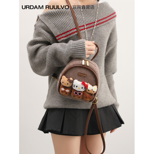 U&R可愛卡通Kitty貓雙肩包女式2026新款高顔值玩偶小後後背包迷你書包 U&R可愛卡通Kitty貓雙肩包女式2026新款高顔值玩偶小後後背包迷你書包