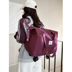 旅行袋雙肩後後背包大容量拆卸萬向輪收納包行李袋可攜式雙層托運包帶輪