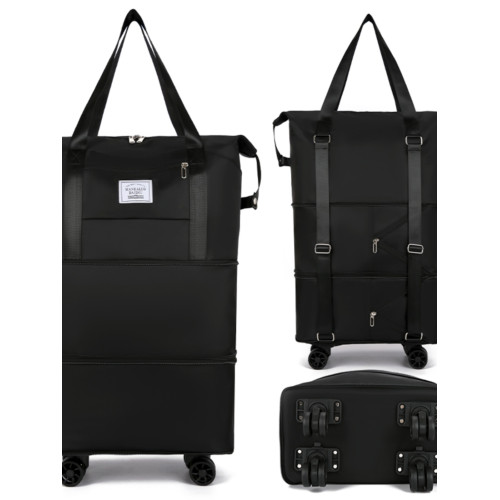 旅行袋雙肩後後背包大容量拆卸萬向輪收納包行李袋可攜式雙層托運包帶輪