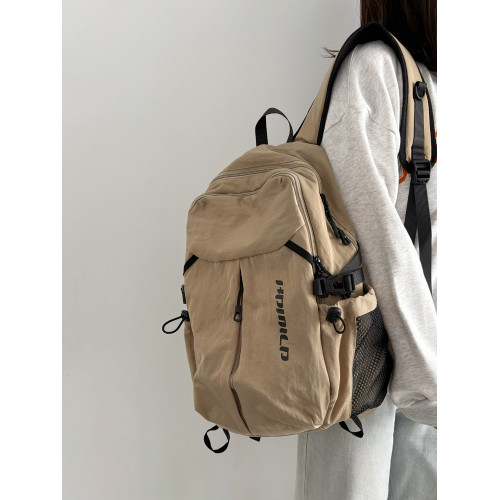 日系輕便減負雙肩包女大容量初中高中通勤書包戶外登山旅遊後後背包男