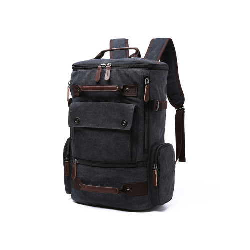 復古歐美工裝帆布後後背包男商務通勤旅行包雙肩包男士電腦包學生書包