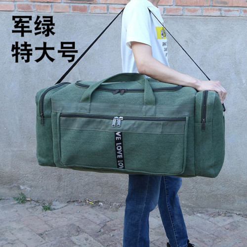 帆布包大容量旅行包手提戶外復古行李袋男女民工裝衣服大布包單肩
