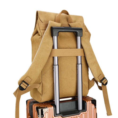 復古後後背包戶外工裝電腦男帆布雙肩包男士大學生書包女旅行包大容量