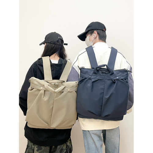 雙肩包男大容量旅行後後背包多功能純色斜後後背包運動百搭手提學生書包女