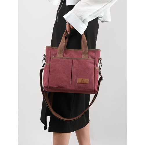 2025新款百搭上班通勤大容量帆布包女包手提斜後後背包中老年媽媽包潮