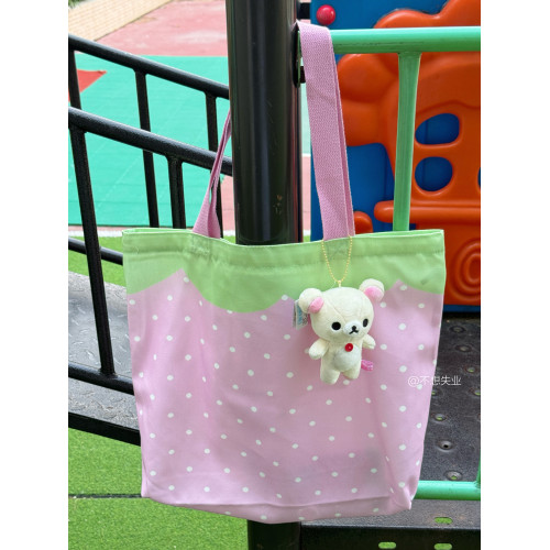 不想失業原創草莓單肩包可愛日系百搭通勤包包大容量慵懶風帆布包