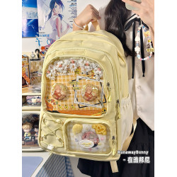 日常大容量星星痛包雙肩包初中高中學生大容量書包女輕便吧唧娃包