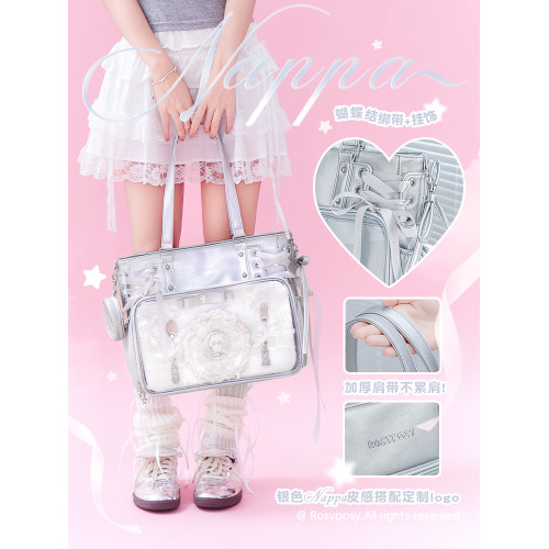 RosyPosy柔設單肩痛包大食量可紥大容量斜後後背包高顔值娃包絲帶痛包