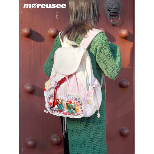 木與石原創設計痛包雙肩包包女大容量小食量娃穀兩用書包古風娃包