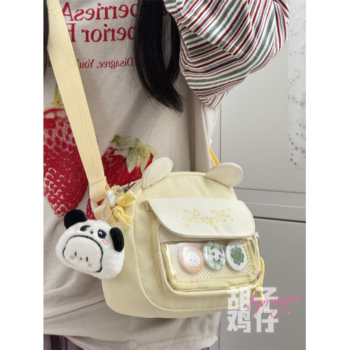 鬍子雞仔二次元少女穀子小包包女透明痛包斜後後背包女可愛學生手機包