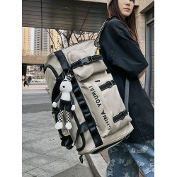 旅行包2024年新款健身包雙肩包短途旅行包男款大容量收納行李袋女