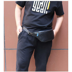 2026新款男士真皮胸包牛皮休閒簡約單肩斜背編織機車摩托前背腰包