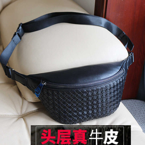 2026新款男士真皮胸包牛皮休閒簡約單肩斜背編織機車摩托前背腰包 2026新款男士真皮胸包牛皮休閒簡約單肩斜背編織機車摩托前背腰包