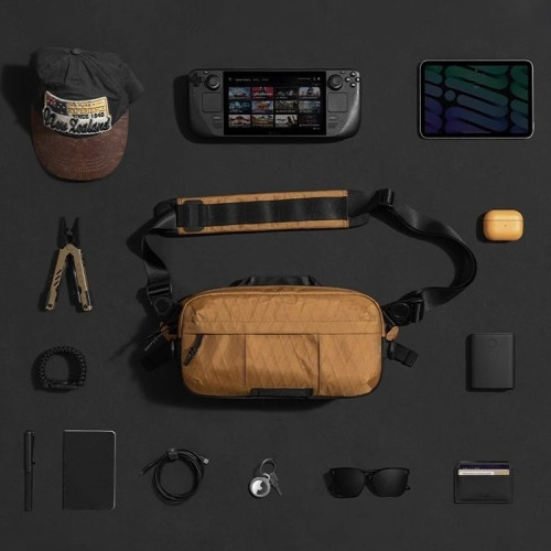 25新款菱格胸包機能工裝防水單肩斜後後背包通勤單肩包多功能拉鍊挎包