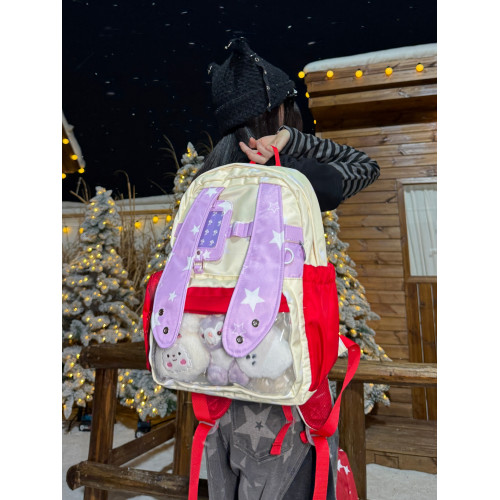 梁拌泡菜LBPC星星垂耳兔痛包學生雙肩包原創設計可愛二次元書包