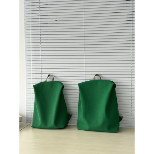 小衆網格布極簡純色空氣感雙肩包後後背包電腦包高級感輕便韓系通勤