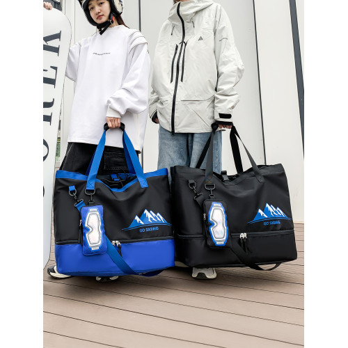 超大容量短途旅行包滑雪包獨立鞋倉頭盔雪鞋行李收納袋運動健身包